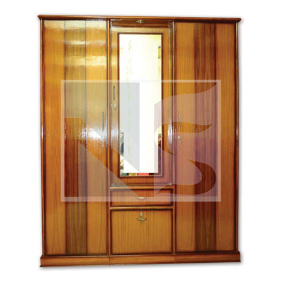 THREE DOOR WARDROBE WITH MIRROR AND FRONT DRAWER
